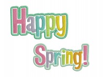 Stickdatei - Happy Spring Schriftzug
